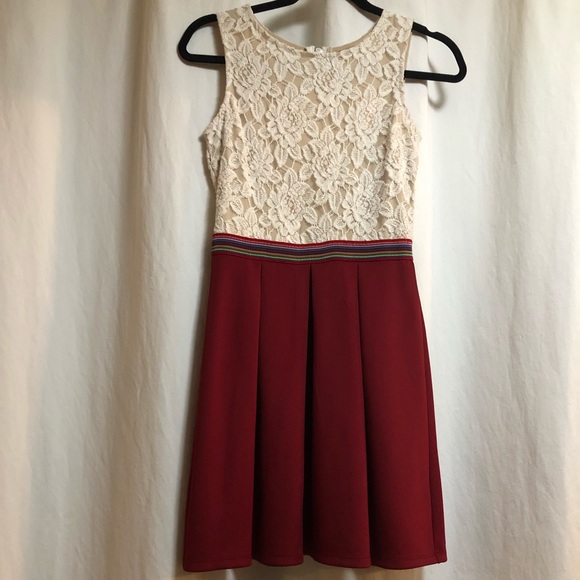 macy's red and white dress